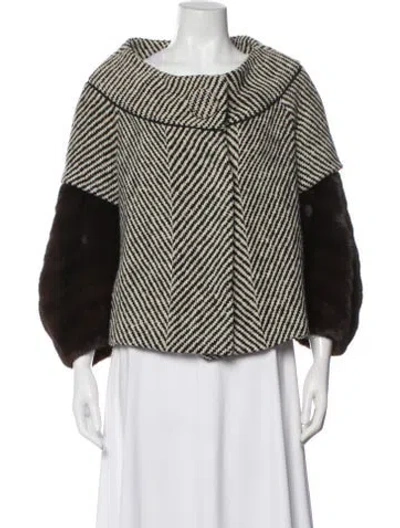 Pre-owned J Mendel Wool Tweed Pattern Jacket In Neutral