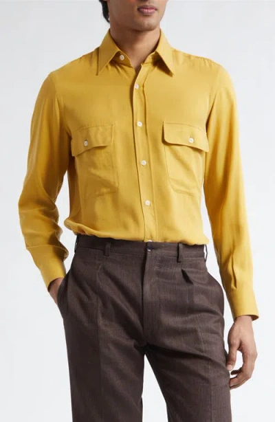 J. Mueser Button-up Work Shirt In Yellow