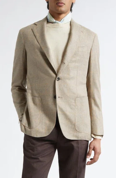 J. Mueser Waverly Check Silk Sport Coat In Neutral