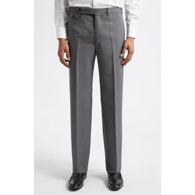 J. Mueser Waverly High Twist Virgin Wool Trousers In Gray