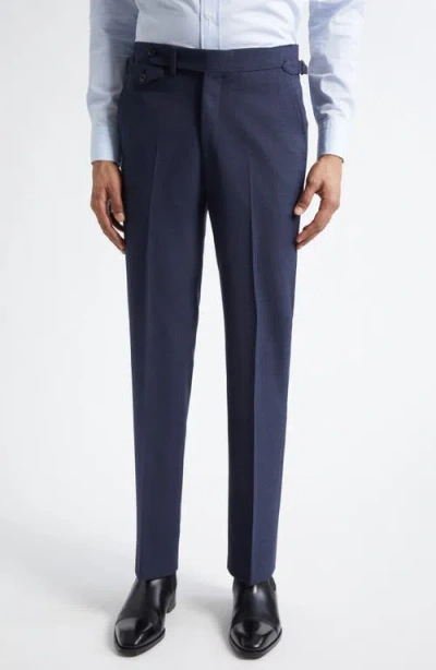 J. Mueser Waverly Indigo High Twist Virgin Wool Suit In Blue