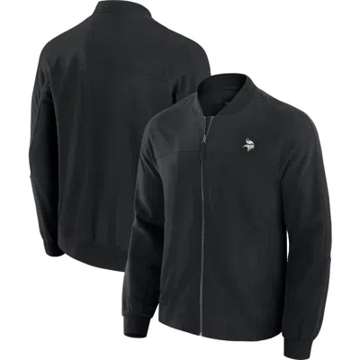 J. Palmer Black Minnesota Vikings Lightweight Cover-4 Tri-blend Full-zip Jacket In Blue