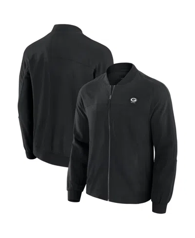 J. Palmer Men's Black Green Bay Packers Lightweight Cover-4 Tri-blend Full-zip Jacket