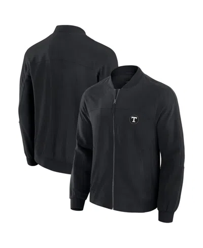 J. Palmer Men's Black Tennessee Volunteers Lightweight Cover-4 Tri-blend Full-zip Jacket