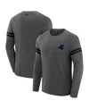 J. Palmer Men's Dark Heather Gray Carolina Panthers Players Lounge Raglan Tri-blend Sweatshirt In Gray