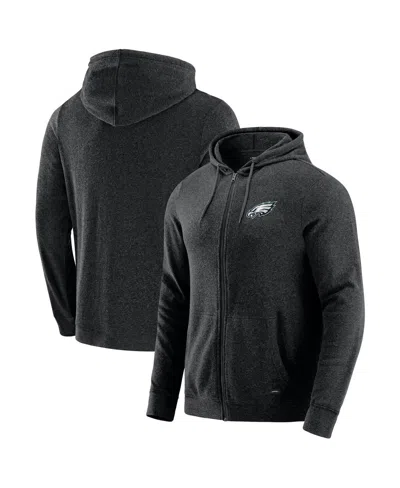 J. Palmer Men's Dark Heather Gray Philadelphia Eagles Players Lounge Tri-blend Full-zip Hoodie In Black