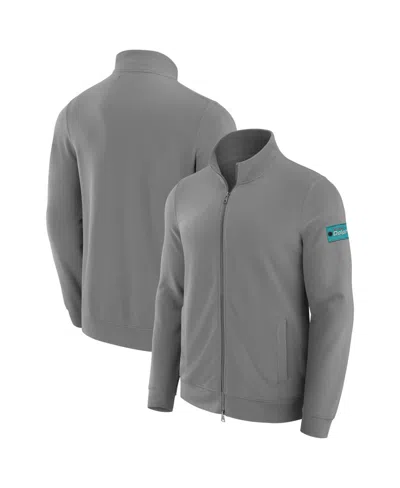 J. Palmer Men's Graphite Miami Dolphins Qb1 Full-zip Sweatshirt In Gray