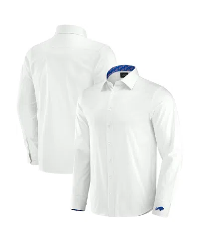 J. Palmer Men's White Buffalo Bills Man-in-motion Long Sleeve Button-up Dress Shirt