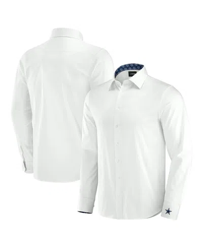 J. Palmer Men's White Dallas Cowboys Man-in-motion Long Sleeve Button-up Dress Shirt
