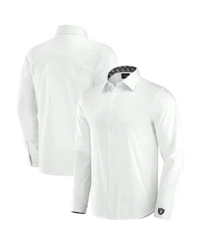 J. Palmer Men's White Las Vegas Raiders Man-in-motion Long Sleeve Button-up Dress Shirt