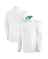 J. Palmer Men's White Miami Dolphins Man-in-motion Long Sleeve Button-up Dress Shirt In Multi