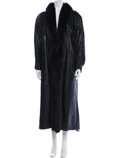 Pre-owned J. Percy For Marvin Richards Vintage Faux Fur Coat In Black