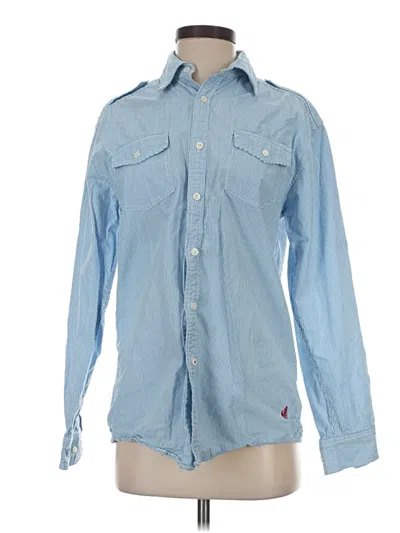 Pre-owned J. Peterman Long Sleeve Button Down Shirt In Blue