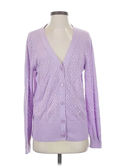 Pre-owned J. Peterman Long Sleeve Top Purple Sweetheart Neckline Tops