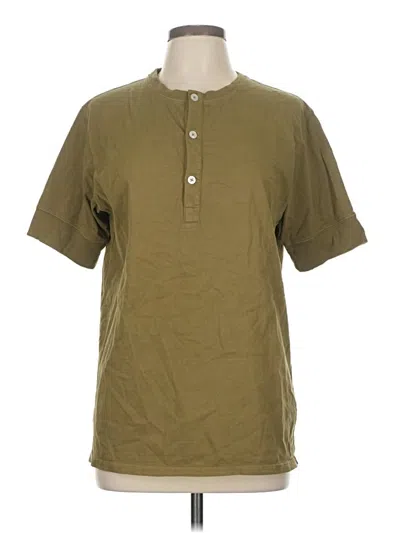 Pre-owned J. Peterman Short Sleeve Henley Shirt In Green