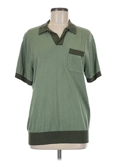Pre-owned J. Peterman Short Sleeve Polo Shirt In Green