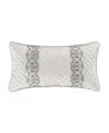 J Queen New York Adagio Boudoir Decorative Pillow, 14" X 25" In Sterling