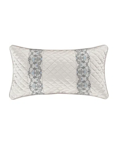 J Queen New York Adagio Boudoir Decorative Pillow, 14" X 25" In Sterling