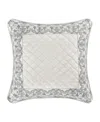 J Queen New York Adagio Embellished Decorative Pillow, 18" X 18" In Sterling