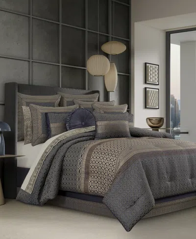 J Queen New York Alaro Geometric 4-pc. Comforter Set, Queen In Gray