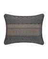 J Queen New York Alaro Geometric Boudoir Decorative Pillow, 15" X 20" In Blue