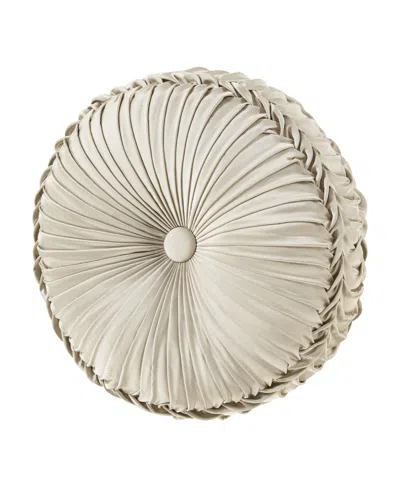 J Queen New York Alaro Tufted Round Decorative Pillow, 15" X 15" In Brown