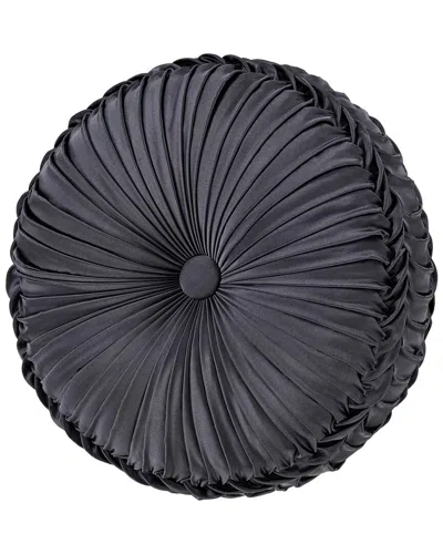 J Queen New York Alaro - Slate Tufted Round Decorative Throw Pillow