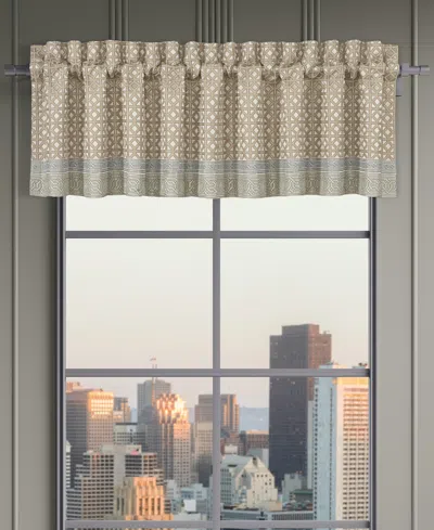 J Queen New York Alaro Window Straight Valance, 21" X 88" In Blue