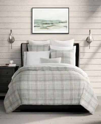 J Queen New York Alejandro Plaid Comforter Sets In White