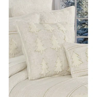 J Queen New York All That Glitters Square Embellished Decorative Throw Pillow In Winter White