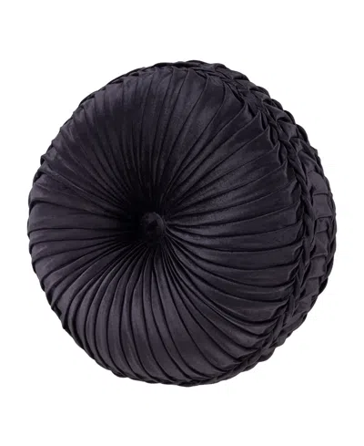J Queen New York Amara Tufted Decorative Pillow, 15" Round In Indigo