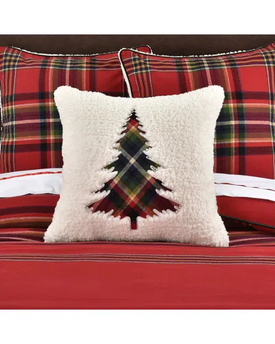 J Queen New York J. Queen New York Andrew Plaid 20in Square Embellished Decorative Throw Pillow In Red