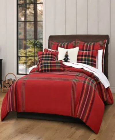 J Queen New York Andrew Plaid Duvet Cover Sets In Red