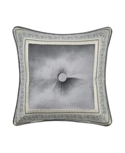 J Queen New York Annabelle Damask Decorative Pillow, 18" X 18" In Silver