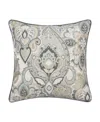 J Queen New York Annabelle Damask Decorative Pillow, 20" X 20" In Blue