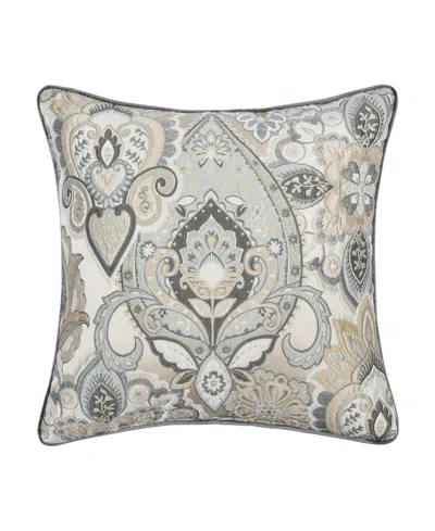 J Queen New York Annabelle Damask Decorative Pillow, 20" X 20" In Blue