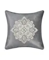 J Queen New York Annabelle Embellished Decorative Pillow, 18" X 18" In Silver