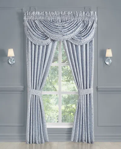 J Queen New York Astoria Waterfall Window Valance, 49" X 33" In Powder Blue