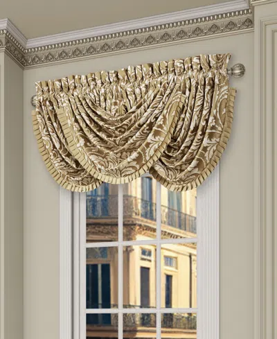 J Queen New York Aurelia Window Waterfall Valance, 33" X 49" In Gold
