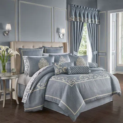 J Queen New York Aurora 4pc. Comforter Set In Blue