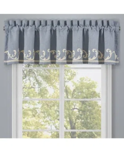 J Queen New York Aurora Straight Window Valance Bedding In Blue