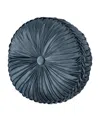 J Queen New York Avellino Tufted Decorative Pillow, 15" Round In Dark Spa