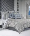 J Queen New York Barocco 4-pc. Comforter Set, Queen In Sterling