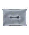 J Queen New York Barocco Boudoir Decorative Pillow, 15" X 20" In Sterling