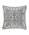 J Queen New York Barocco Decorative Pillow, 20" X 20" In Sterling