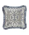 J Queen New York Barocco Embellished Decorative Pillow, 20" X 20" In Sterling