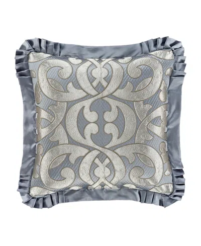 J Queen New York Barocco Embellished Decorative Pillow, 20" X 20" In Sterling