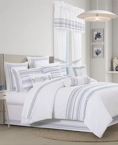 J Queen New York Bayside Embroidered 4-pc. Comforter Set, California King In Blue