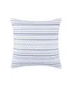 J Queen New York Bayside Embroidered Decorative Pillow, 20" X 20" In White