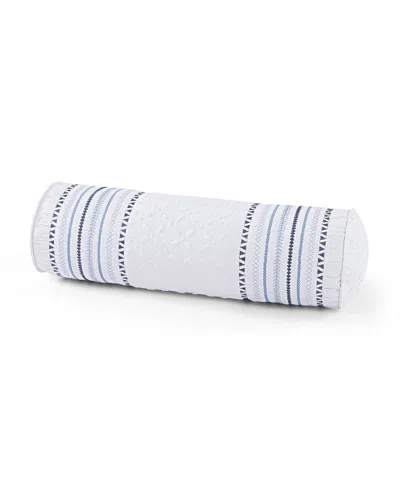 J Queen New York Bayside Neckroll Decorative Pillow, 7" X 20" In Blue